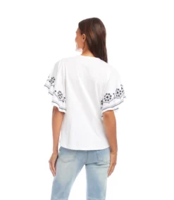 Embroidered Flutter Sleeve Top -Ghost London 2L21701 owh karenkane 2025 Summer 00 5