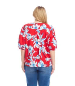 Plus Size Puff Sleeve Button-Front Shirt -Ghost London 2L22401W PRT karenkane 2025 Summer 00 3
