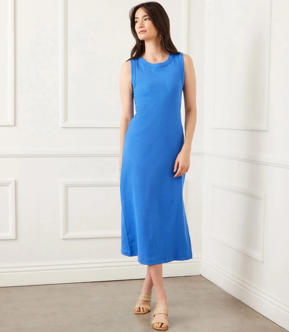 Sleeveless Ribbed Column Dress 3 Sleeveless Ribbed Column Dress