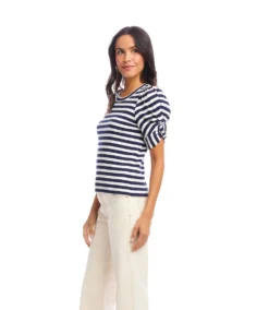 Stripe Twist-Sleeve Top -Ghost London 2L30601 STP KK 2025 Summer 00 5