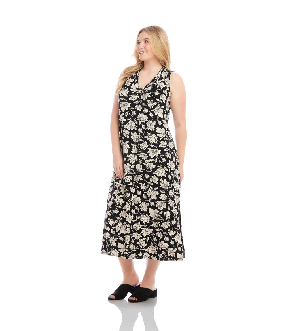 Plus Size Sleeveless V-Neck Midi Dress 4 Plus Size Sleeveless V-Neck Midi Dress - Image 2