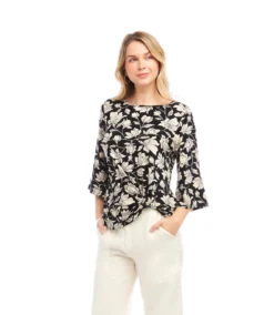Flare Sleeve Pick-Up Top 9 Flare Sleeve Pick-Up Top -Ghost London 2L31301 BLK KK 2025 Summer 00 2