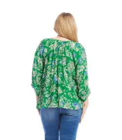 Plus Size Blouson Sleeve Top -Ghost London 2L32101W PRT KK 2025 Summer 00 3
