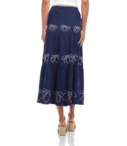 Embroidered Tiered Midi Skirt -Ghost London 2L70113 NAV karenkane 2025 Summer 00 4
