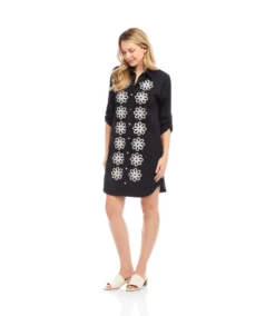 Roll Tab Embroidered Shirtdress 10 Roll Tab Embroidered Shirtdress -Ghost London 2L70114 BLC KK 2025 Summer 00 2