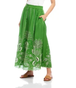 Cutout Embroidery Midi Skirt -Ghost London 2L70123 GRE KK 2025 Summer 00 5