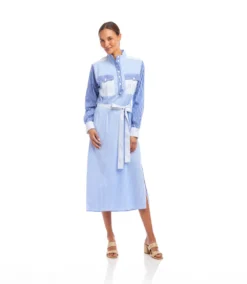 Mixed Stripe Midi Shirtdress -Ghost London 2L70127 STP KK 2025 Summer 00 5