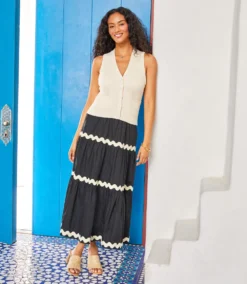 Ric-Rac Trim Tiered Midi Skirt 17 Ric-Rac Trim Tiered Midi Skirt -Ghost London 2L70274 BNA 2025 Summer 00 2
