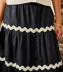 Ric-Rac Trim Tiered Midi Skirt 12 Ric-Rac Trim Tiered Midi Skirt -Ghost London 2L70274 BNA 2025 Summer 00 3