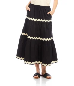 Ric-Rac Trim Tiered Midi Skirt 13 Ric-Rac Trim Tiered Midi Skirt -Ghost London 2L70274 BNA 2025 Summer 00 4