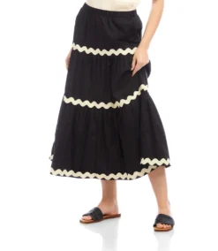 Ric-Rac Trim Tiered Midi Skirt 14 Ric-Rac Trim Tiered Midi Skirt -Ghost London 2L70274 BNA 2025 Summer 00 5