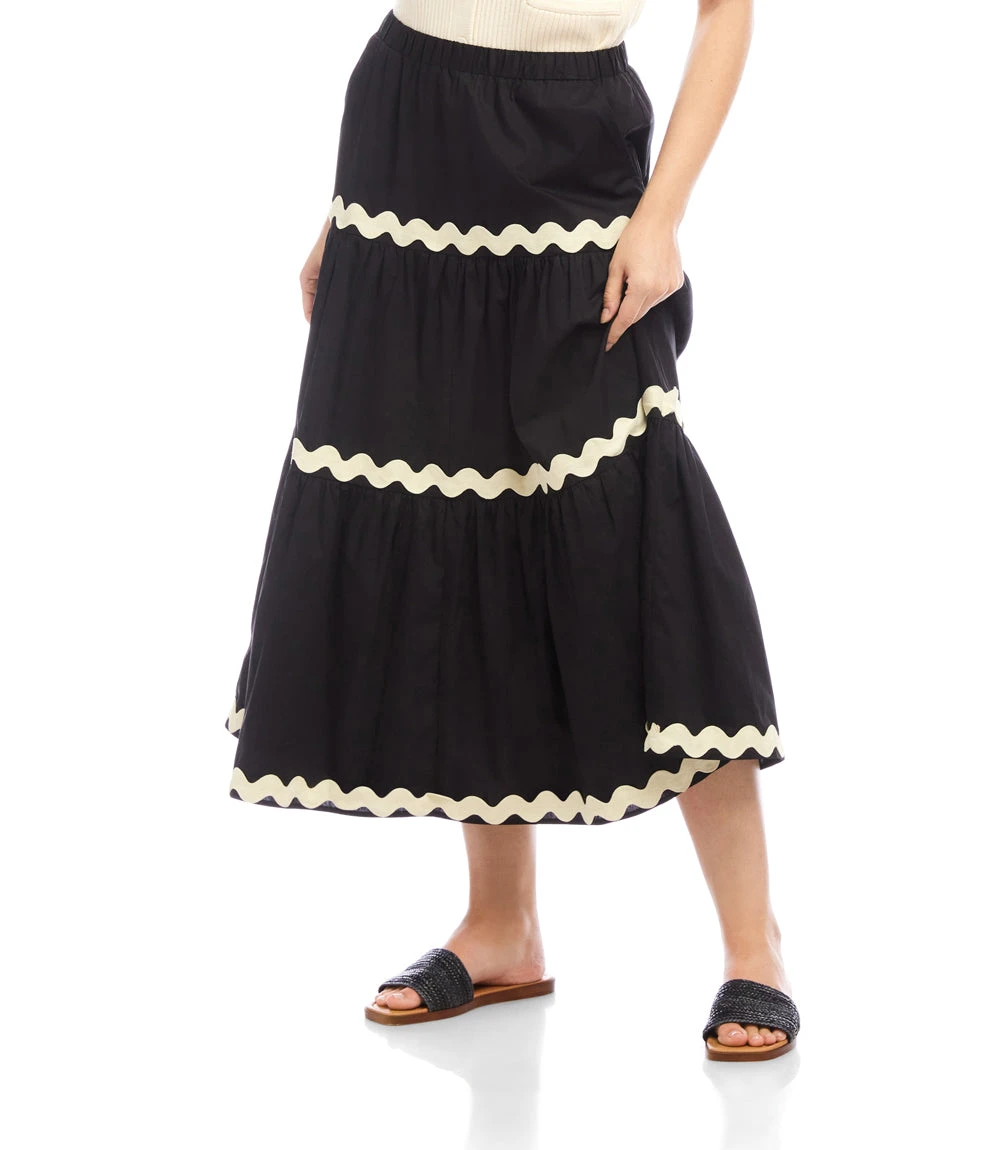 Ric-Rac Trim Tiered Midi Skirt 7 Ric-Rac Trim Tiered Midi Skirt - Image 5