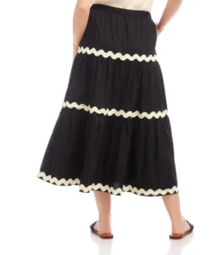Ric-Rac Trim Tiered Midi Skirt 15 Ric-Rac Trim Tiered Midi Skirt -Ghost London 2L70274 BNA 2025 Summer 00 6
