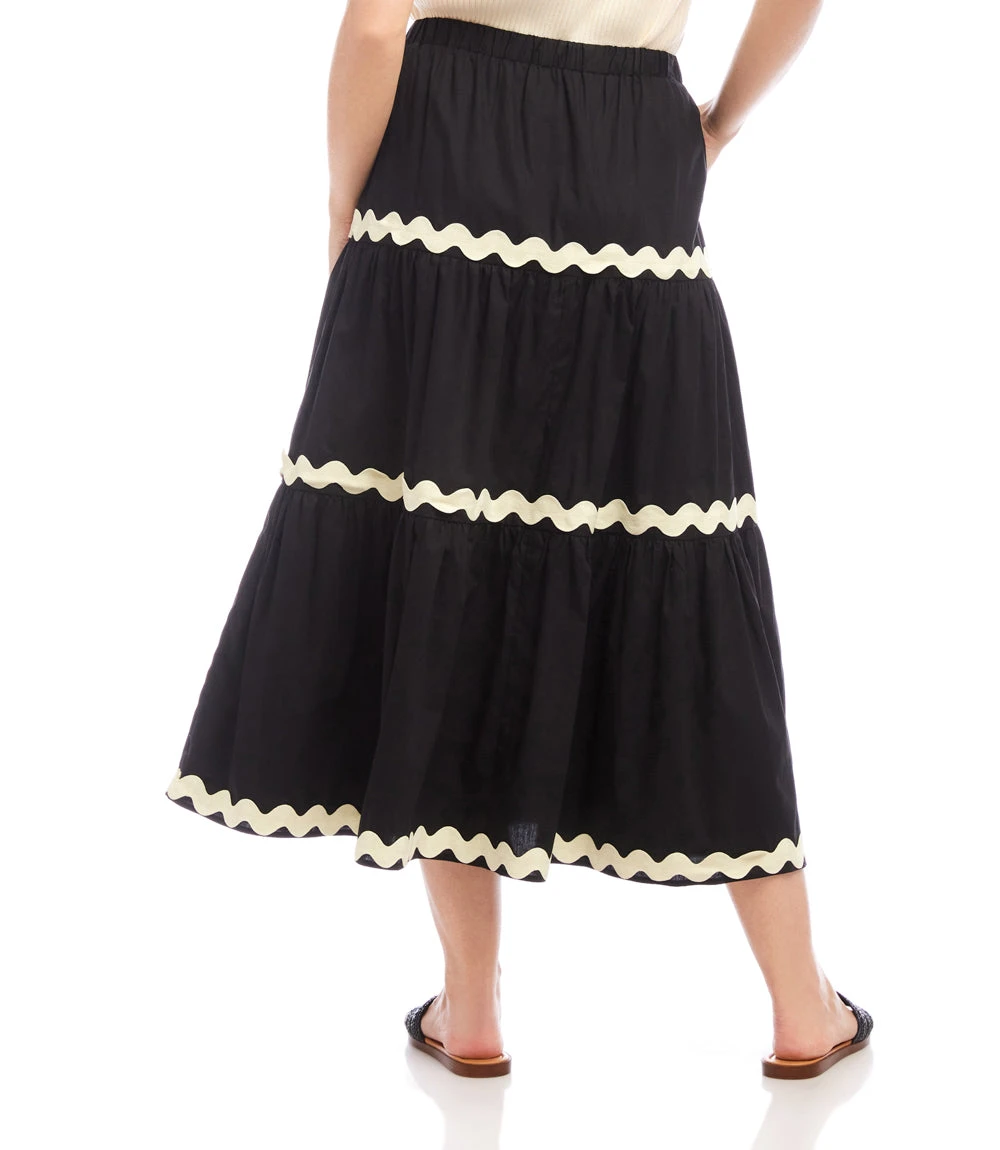 Ric-Rac Trim Tiered Midi Skirt 8 Ric-Rac Trim Tiered Midi Skirt - Image 6