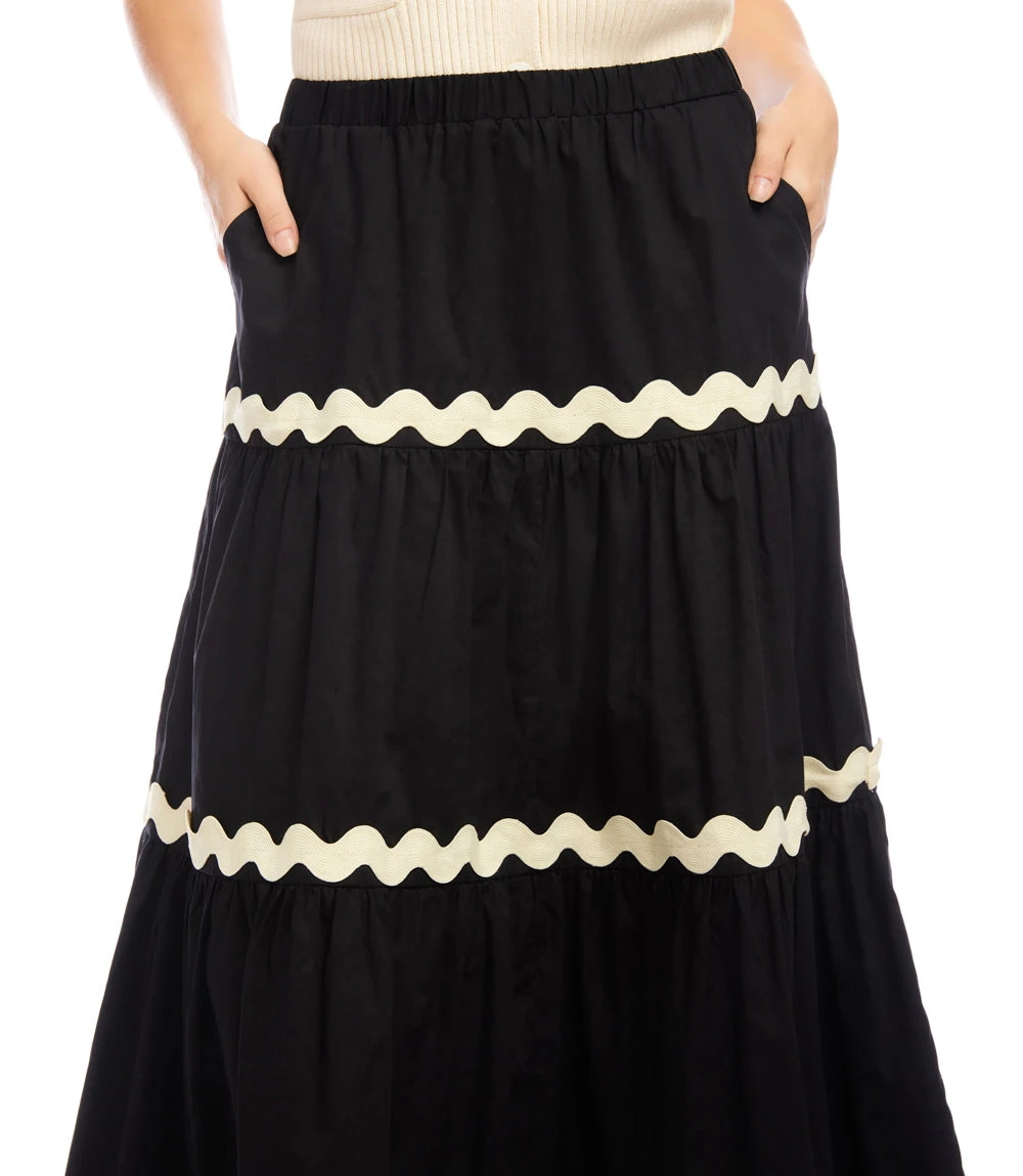 Ric-Rac Trim Tiered Midi Skirt 9 Ric-Rac Trim Tiered Midi Skirt - Image 7