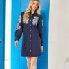 Embroidered Puff Sleeve Shirtdress 2 Embroidered Puff Sleeve Shirtdress -Ghost London 2L70275 NAV 2025 Summer 00 1
