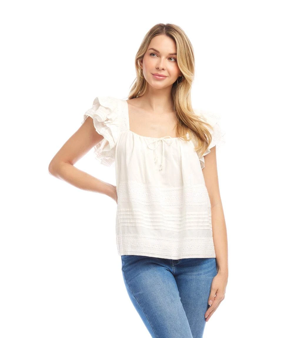 Embroidered Ruffle Sleeve Blouse 4 Embroidered Ruffle Sleeve Blouse - Image 2