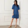 Petite Size Puff Sleeve Tiered Shirtdress -Ghost London 2L78600P CHA KK 2025 Summer 00 5