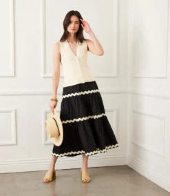 Ribbed Button Sweater Vest 14 Ribbed Button Sweater Vest -Ghost London 2L89110 CRE KK 2025 Summer 00 4