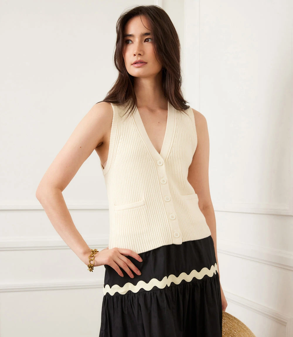 Ribbed Button Sweater Vest 3 Ribbed Button Sweater Vest