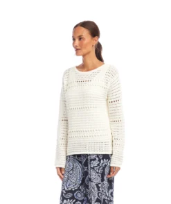 Boatneck Crochet Sweater -Ghost London 2L89971 OWH karenkane 2025 Summer 00 2 scaled