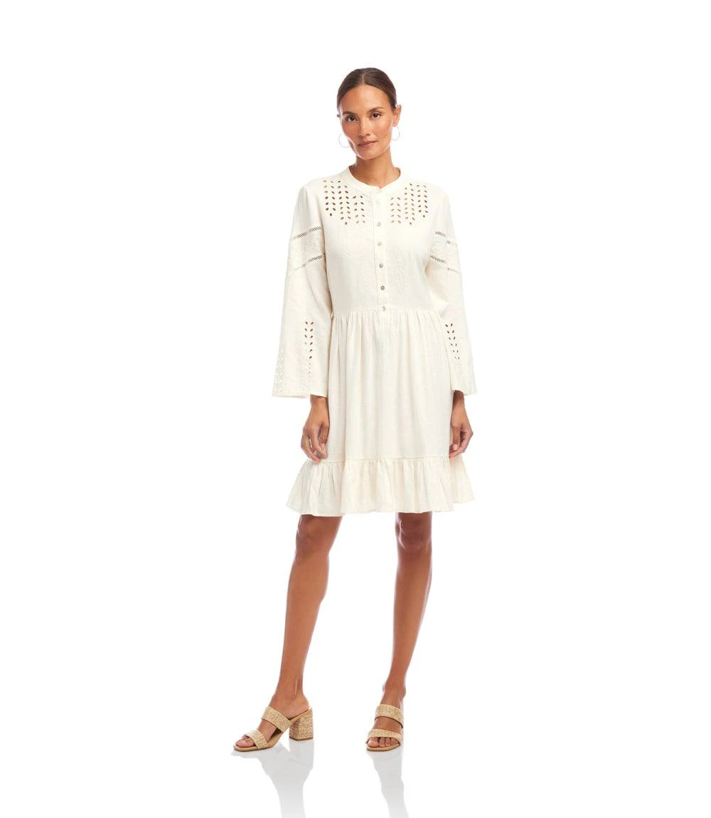 Flare Sleeve Embroidered Tiered Dress 4 Flare Sleeve Embroidered Tiered Dress - Image 2
