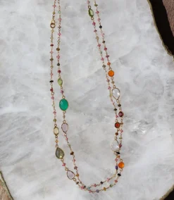 Multi Color Beaded Gemstone Necklace -Ghost London 3ACB000B 4319 467F 87DA C367E067E018