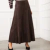 Tiered Faux Suede Midi Skirt 2 Tiered Faux Suede Midi Skirt -Ghost London 3B295F83 85B2 46D0 82EB 5889B604BC61