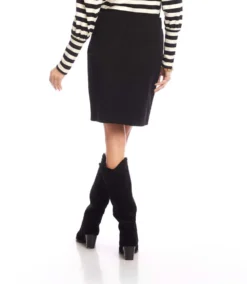 Contrast Faux Leather Pocket Pencil Skirt -Ghost London 3L09032 BLK karenkane 2025 fall 00 3