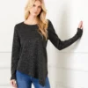 Long Sleeve Metallic Asymmetric Top -Ghost London 3L09700 BKS 0695 scaled