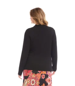 Plus Size Long Sleeve Crossover Side-Shirred Top 8 Plus Size Long Sleeve Crossover Side-Shirred Top -Ghost London 3L13047W BLK karenkane 2025 fall 00 3