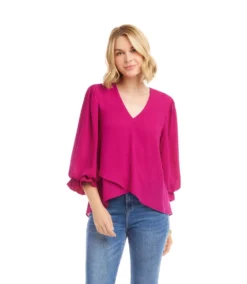 Petite Size Layered Sleeve Asymmetric Top -Ghost London 3L25011P MAG karenkane 2025 fall 00 3