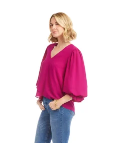 Petite Size Layered Sleeve Asymmetric Top -Ghost London 3L25011P MAG karenkane 2025 fall 00 4