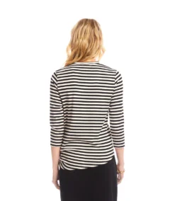 Stripe 3/4 Sleeve Side-Tie Top -Ghost London 3L26800 OWA karenkane 2025 fall 00 5