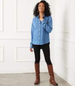 Long Sleeve Soft Denim Shirt Jacket -Ghost London 3L33300 DEN karenkane 2025 fall 00 2