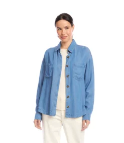 Long Sleeve Soft Denim Shirt Jacket -Ghost London 3L33300 DEN karenkane 2025 fall 00 3