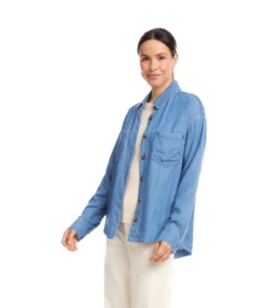Long Sleeve Soft Denim Shirt Jacket -Ghost London 3L33300 DEN karenkane 2025 fall 00 4