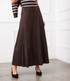 Tiered Faux Suede Midi Skirt 20 Tiered Faux Suede Midi Skirt -Ghost London 3L35300 BRO karenkane 2025 fall 00 3