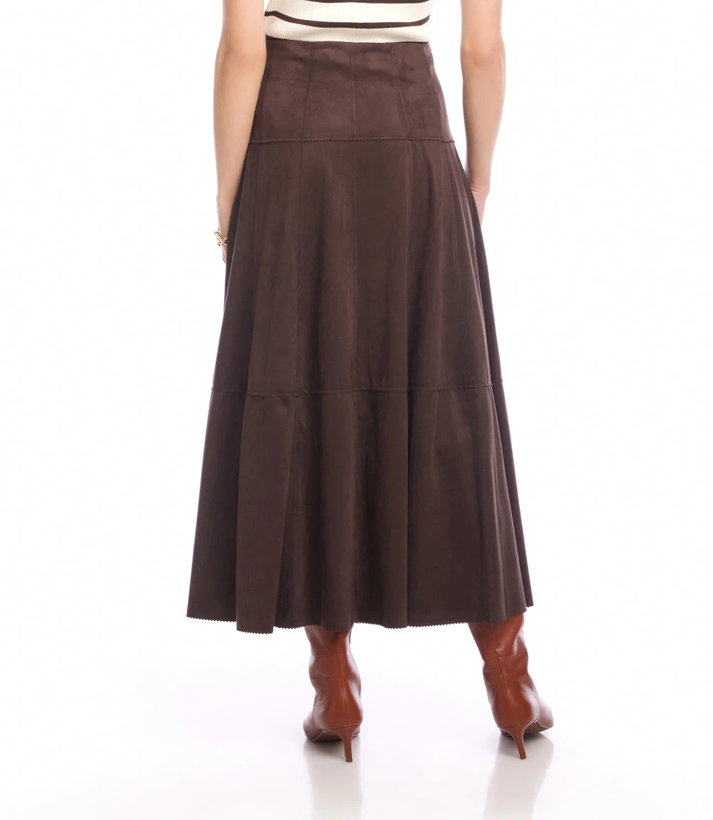 Tiered Faux Suede Midi Skirt 8 Tiered Faux Suede Midi Skirt - Image 6