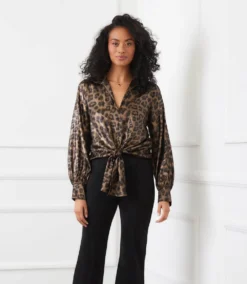 Long Sleeve Tie-Front Top -Ghost London 3L36000 leo karenkane 2025 fall 00 1 b5a9148d 4822 428b 82eb 92b9b54574fe