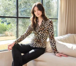 Long Sleeve Crossover Side-Shirred Top -Ghost London 3L37700 LEO karenkane 2025 Fall 00 2