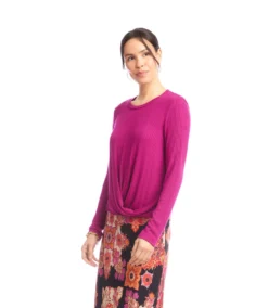 Ribbed Long Sleeve Drape Front Crossover Top -Ghost London 3L37800 MAG karenkane 2025 fall 00 2