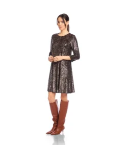 3/4 Sleeve Sequin Swing Dress 10 3/4 Sleeve Sequin Swing Dress -Ghost London 3L39500 BRO karenkane 2025 fall 00 2
