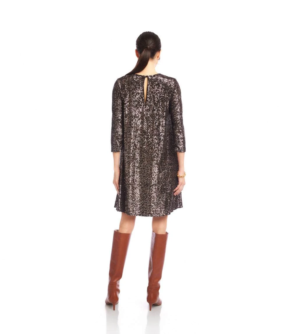 3/4 Sleeve Sequin Swing Dress 6 3/4 Sleeve Sequin Swing Dress - Image 4