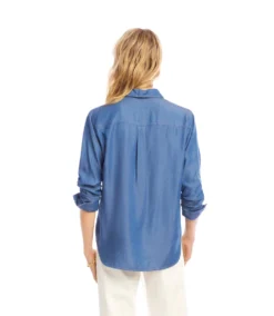 Ruched 3/4 Sleeve Button-Up Shirt -Ghost London 3L46500 CHA karenkane 2025 fall 00 4