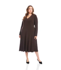 Plus Size Kate V-Neck Midi Travel Dress