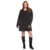 Plus Size Long Sleeve V-Neck Button Detail Dress -Ghost London 3L57519W BLK karenkane 2025 fall 00 1