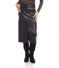 Faux Leather Midi Skirt 17 Faux Leather Midi Skirt -Ghost London 3L69900 BLK karenkane 2025 Fall 00 1