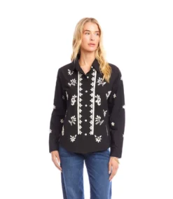 Long Sleeve Embroidered Shirt -Ghost London 3L70135 BKTN karenkane 2025 fall 00 4