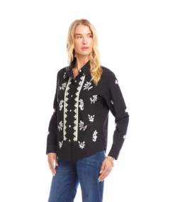 Long Sleeve Embroidered Shirt -Ghost London 3L70135 BKTN karenkane 2025 fall 00 5